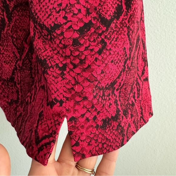 Reformation Morrison Mini Dress in Red Snake Print - Picture 6 of 13